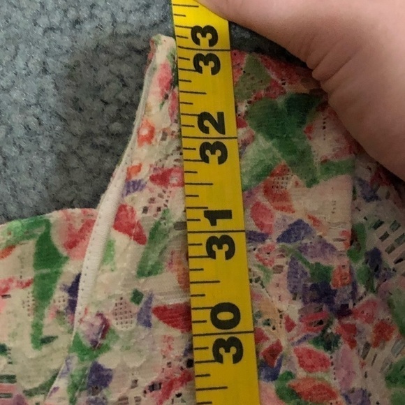 Free People Floral Spring Dress Sz Small Midi Pink Green - Picture 9 of 9